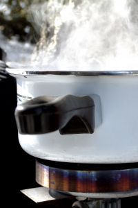 steaming pot