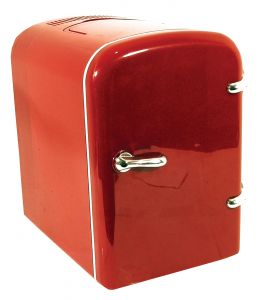 red fridge