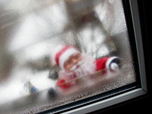 santa in the window