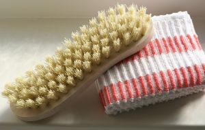 brush and towel