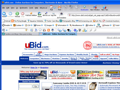 Ubid's home page