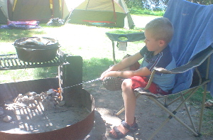 roasting marshmallows