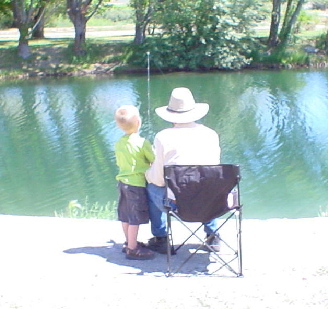 fishing with great-grandpa Parke