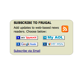 Subscribe to the Frugal Blog