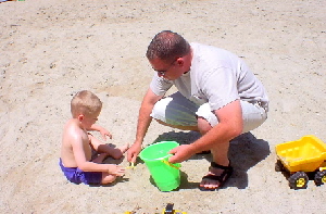 playing in the sand